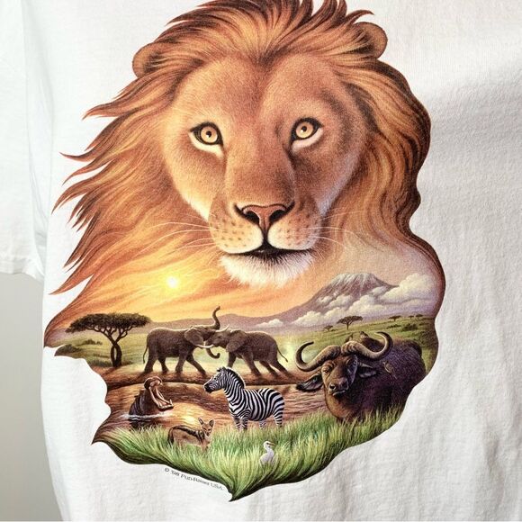 1998 Delta Pro Weight Fun-Raiser U.S.A. Lion Safari Graphic Tee Shirt Large - Picture 4 of 9